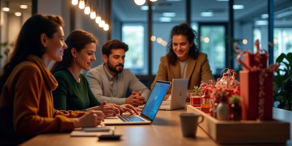 מתנות לראש השנה לצד עובדים מרוצים ומחויכים במשרד